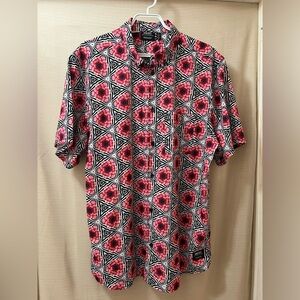 ⚫️ BOGO Wesc Geometric pink and Black Men's Shirt Size Large Button Up Festival